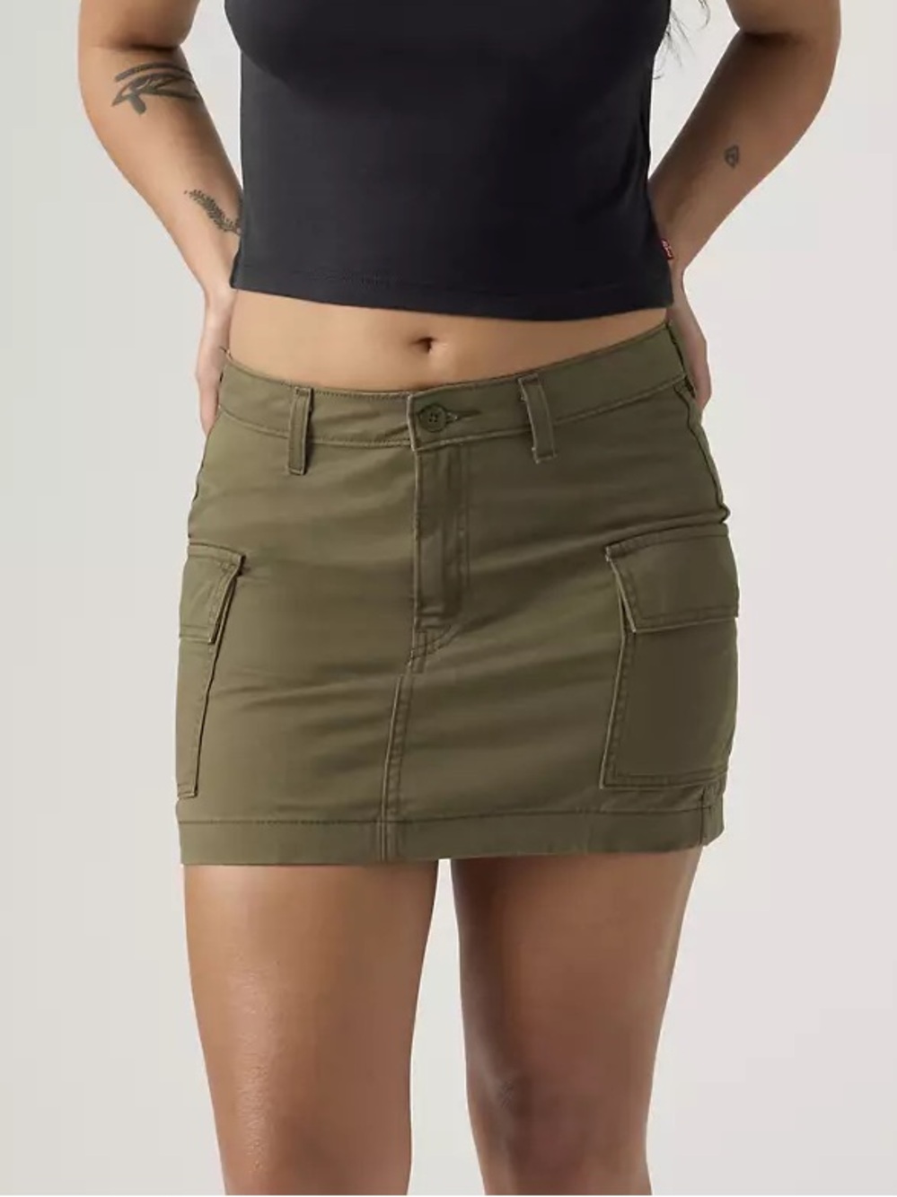 Levi’s ’94 Cargo Mini Skirt Olive Green Utility‎ Size 32